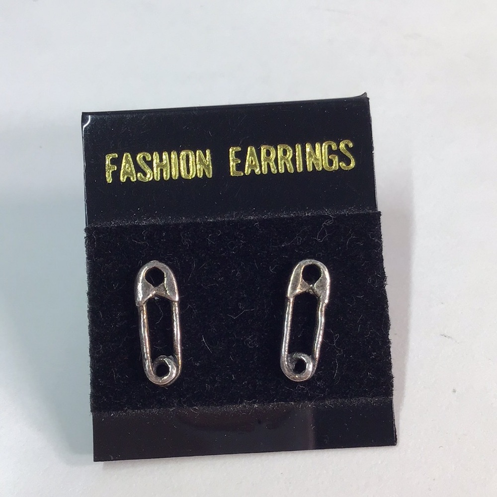 🔥SALE Silver safety pin studs Fashion Earrings punk pins vintage pin earrings